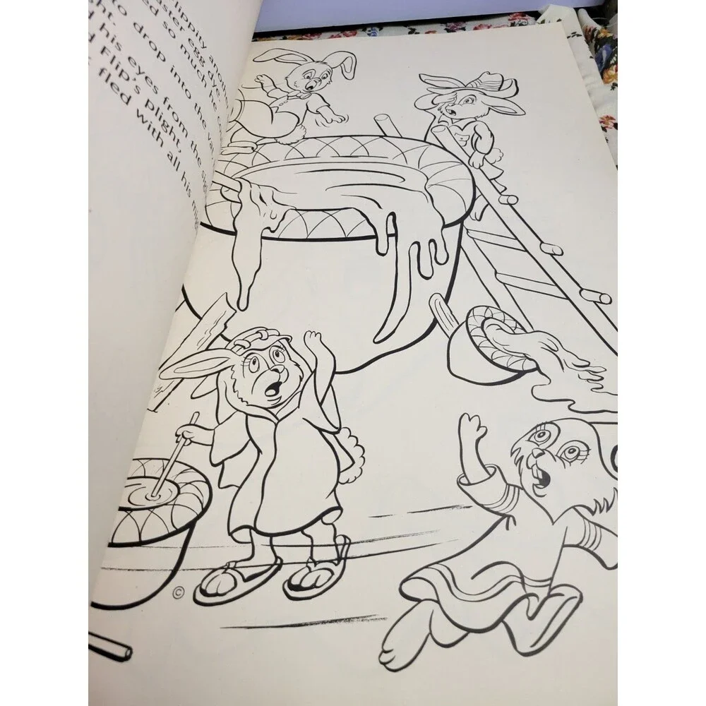 Vintage Huge Coloring Book The Easter Bunnys Helper